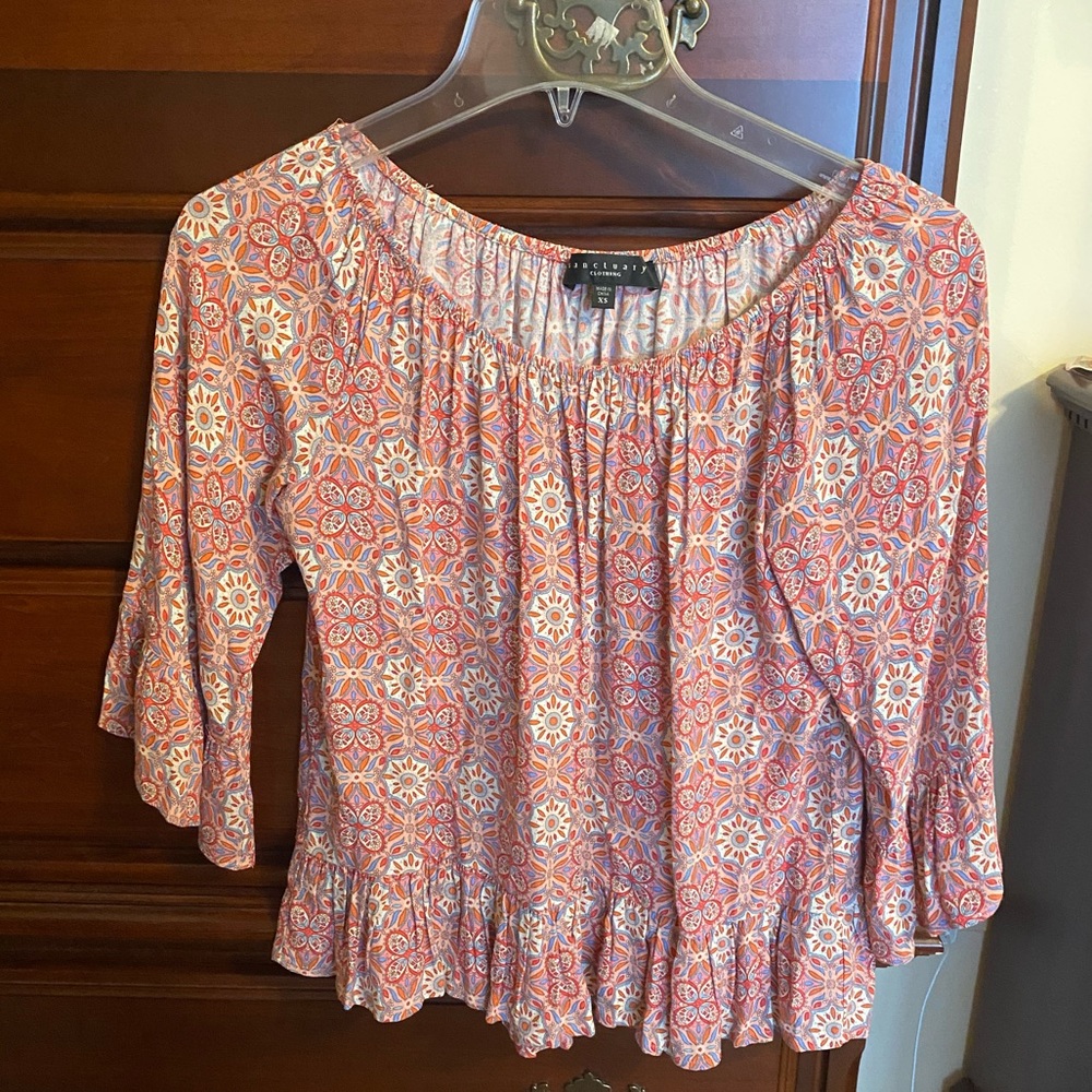 Off the Shoulder printed blouse